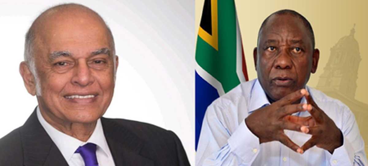 दक्षिण अफ्रीकी हिंदू महासभा नेता का निधन, राष्ट्रपति रामाफोसा ने किया शोक व्यक्त